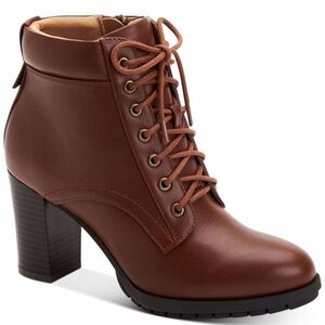 Style & Co. Chestnut Lace-Up Ankle Booties. Women’s Size 10M